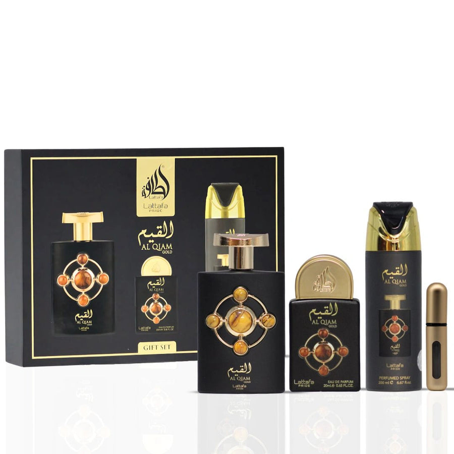 Al Qiaam Gold 3-Piece Perfume Gift Set By Lattafa Pride (Gift Set)