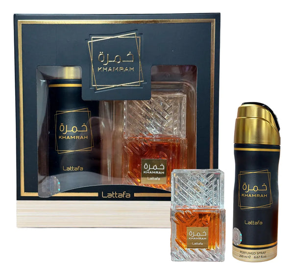 Lattafa Khamrah Edp 100 Ml + Deo Spray 200 Ml Set 2 Pcs