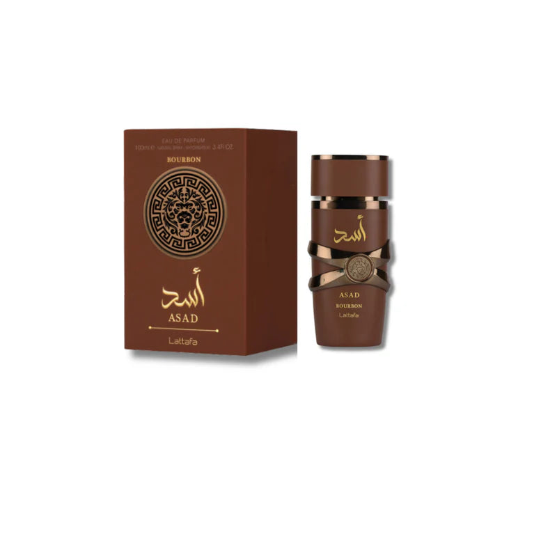 (DAMAGED BOX)LAATAFA ASAD BOURBON EAU DE PARFUM 3.4FL.OZ FOR MEN