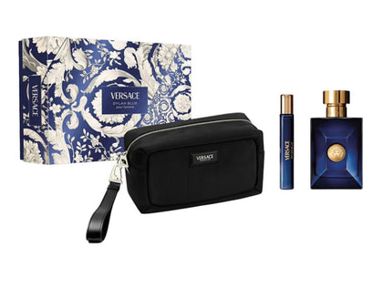 Dylan Blue by Versace for Men 3.4 oz EDT 3pc Gift Set