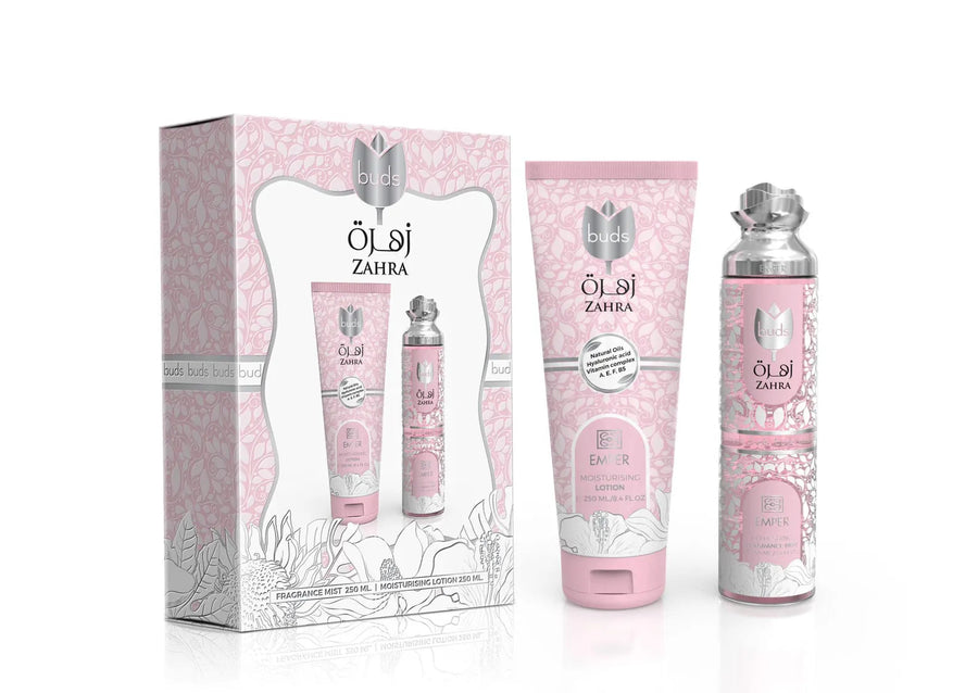 Buds Zahra Set by Emper Fragance Mist + Moisturising Lotion 8.4 Fl. Oz