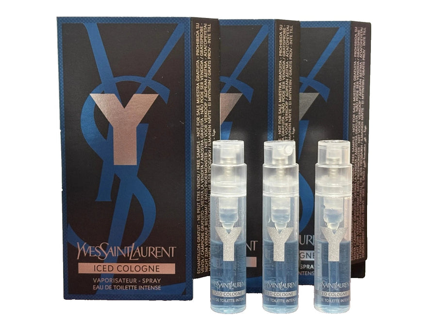 YSL YVES SAINT LAURENT  ICED COLOGNE  0.04oz 1.2ml EDT INTENSE SPRAY SAMPLES (PAQ 12 UNITS)