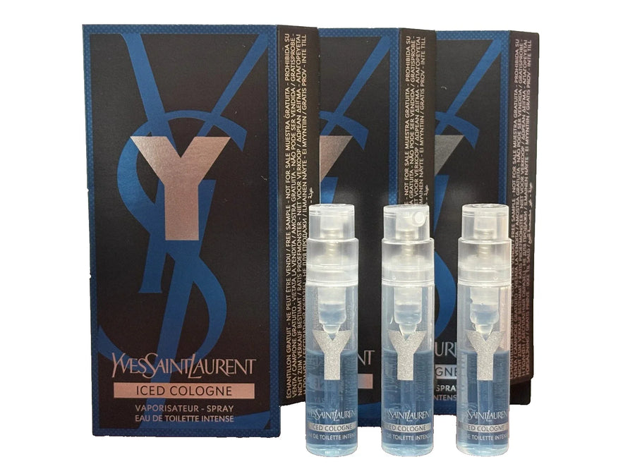 YSL YVES SAINT LAURENT ICED COLOGNE 0.04oz 1.2ml EDT INTENSE SPRAY SAMPLES (PAQ 12 UNITS)