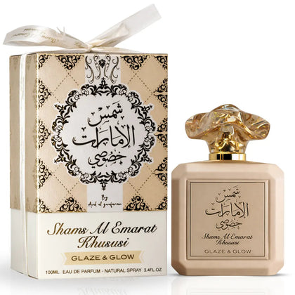Shams Al Emarat Khususi Glaze & Glow Eau de Parfum Spray 100ml (3.4 oz) by Ard Al Zaafaran