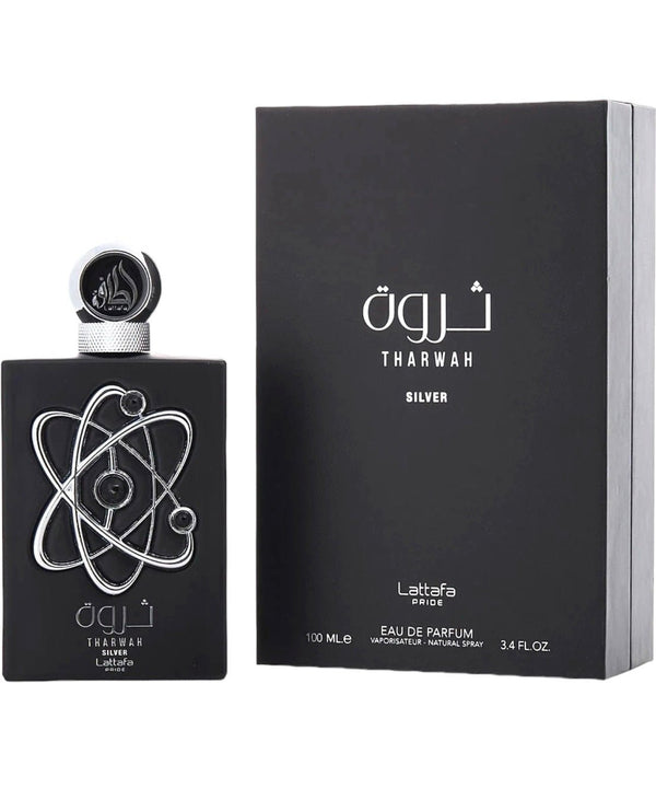 Lattafa Men's Tharwah Silver EDP 3.4 oz