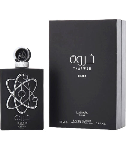 Lattafa Men's Tharwah Silver EDP 3.4 oz