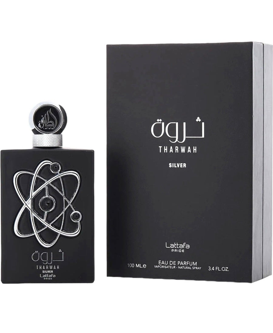 Lattafa Men's Tharwah Silver EDP 3.4 oz