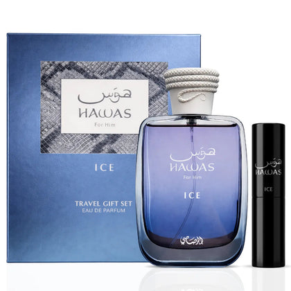 Hawas Ice 2-Piece Perfume Travel Gift Set by Rasasi